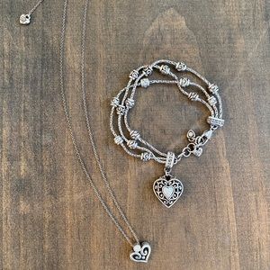 Brighton heart necklace and matching bracelet